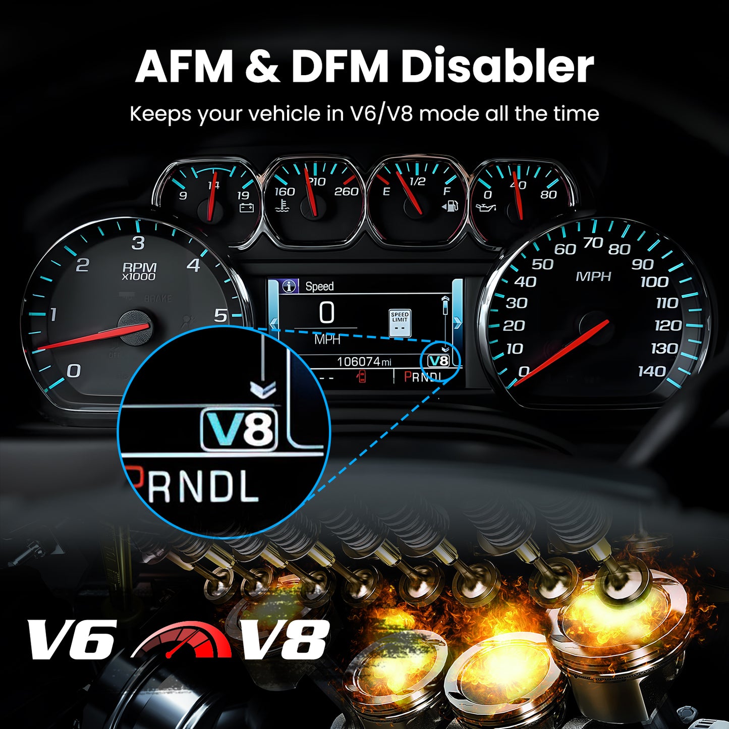 JOPLAY AFM DFM Disabler, with OBD2 Engine Fault Code Check
